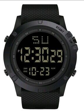 Digital Sports Watch, Military Style, Electronic, Waterproof, LED, ABS Shell